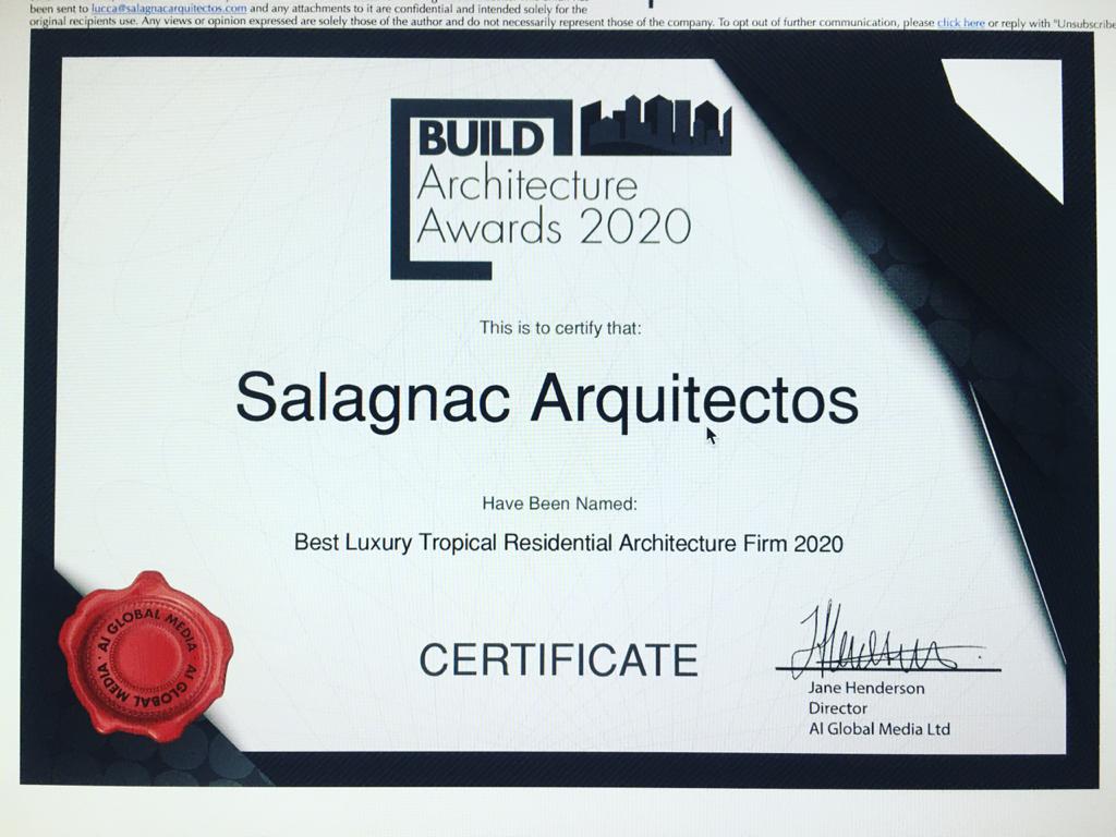 The 2020 Build Architecture Award was presented.