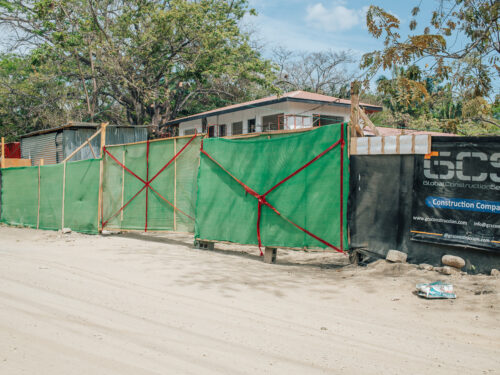 The local government placed a red closure tape on the project's fence.